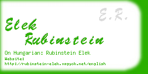 elek rubinstein business card